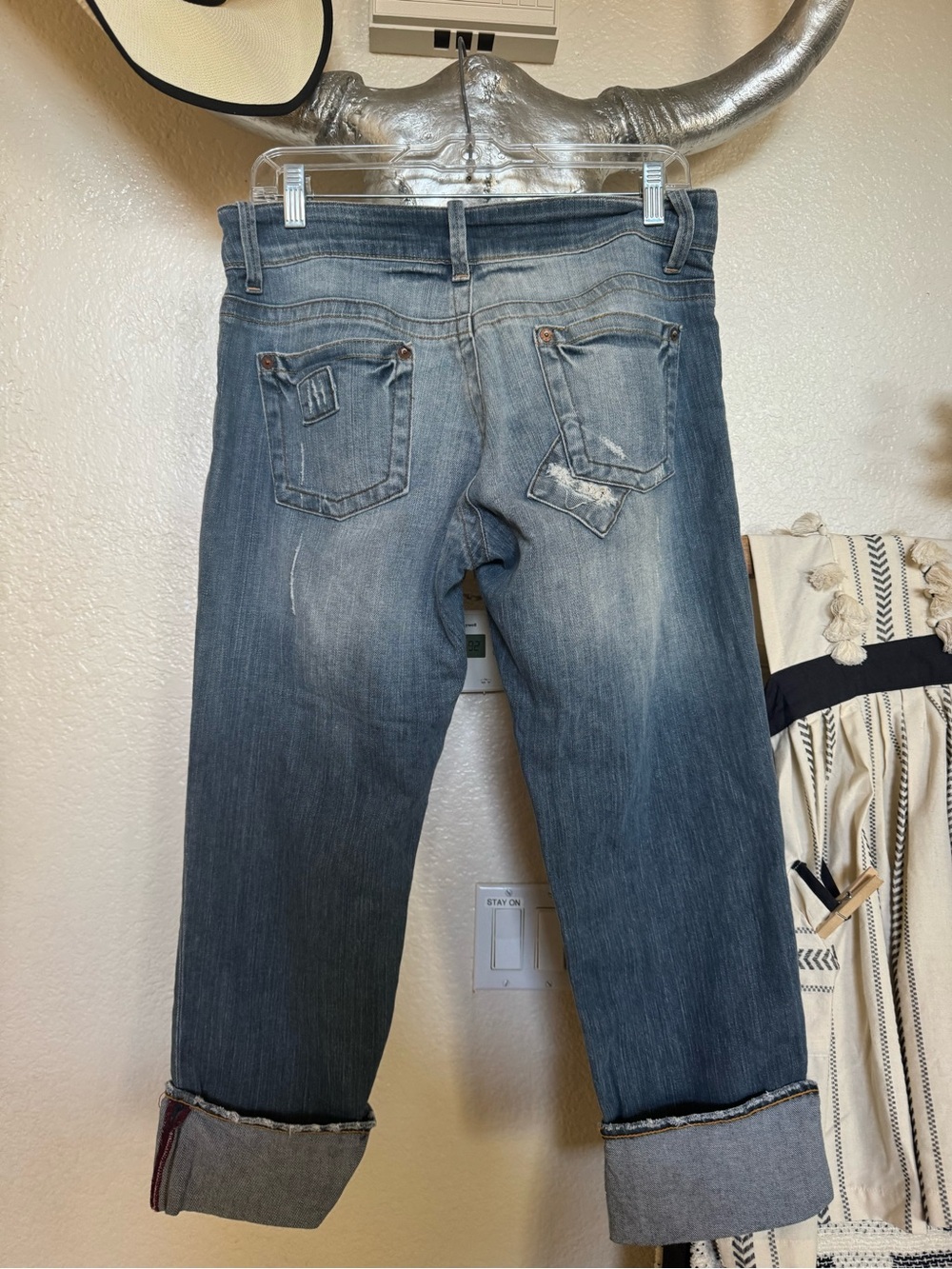 Polo Jeans Co Ralph Lauren Women’s Cuffed Distressed Jeans Size 31 Y2K - Picture 5 of 10